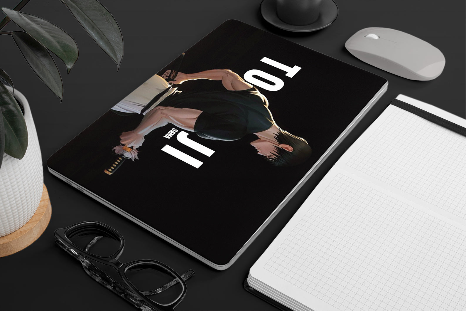 Macbook skin with jujustu kaisen toji fushiguro design