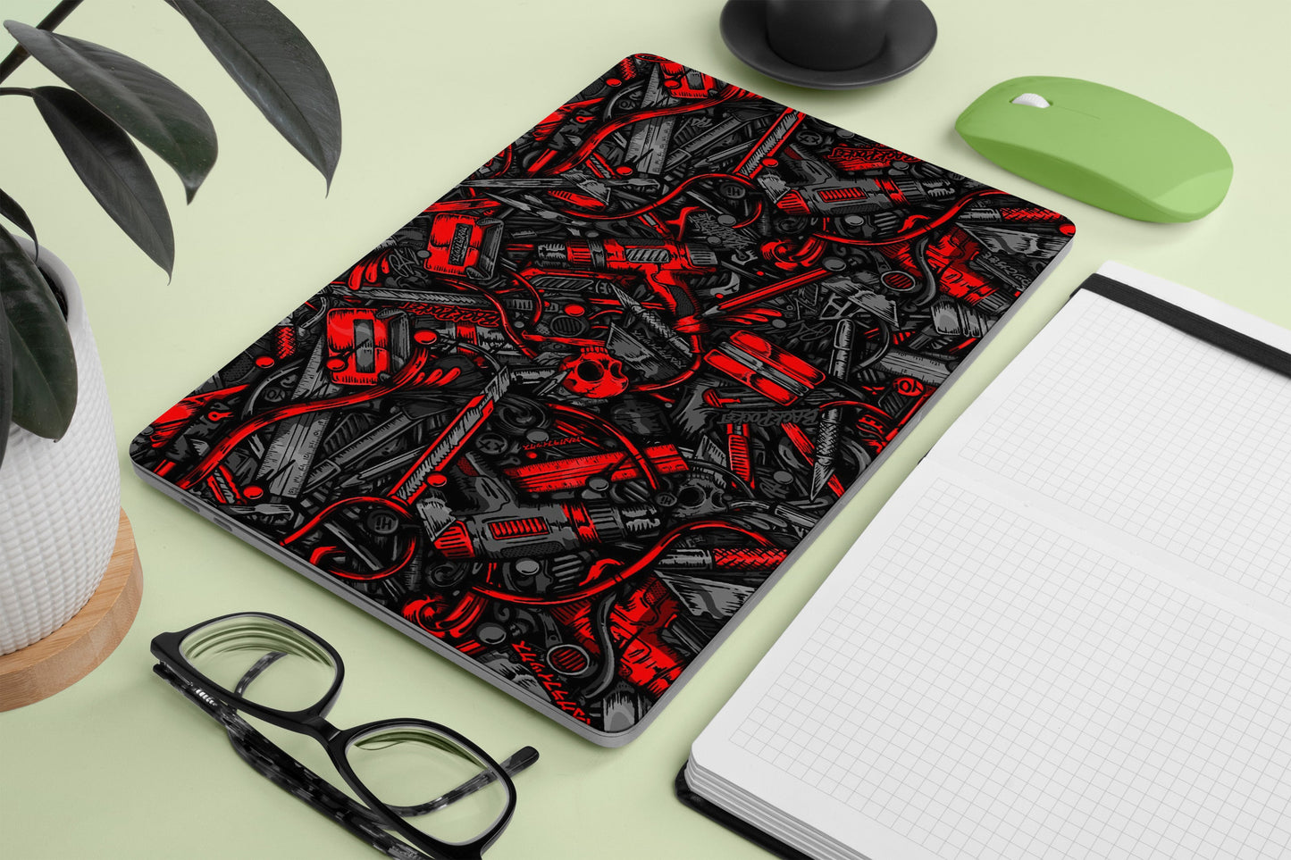 Red Abstract Laptop Skin