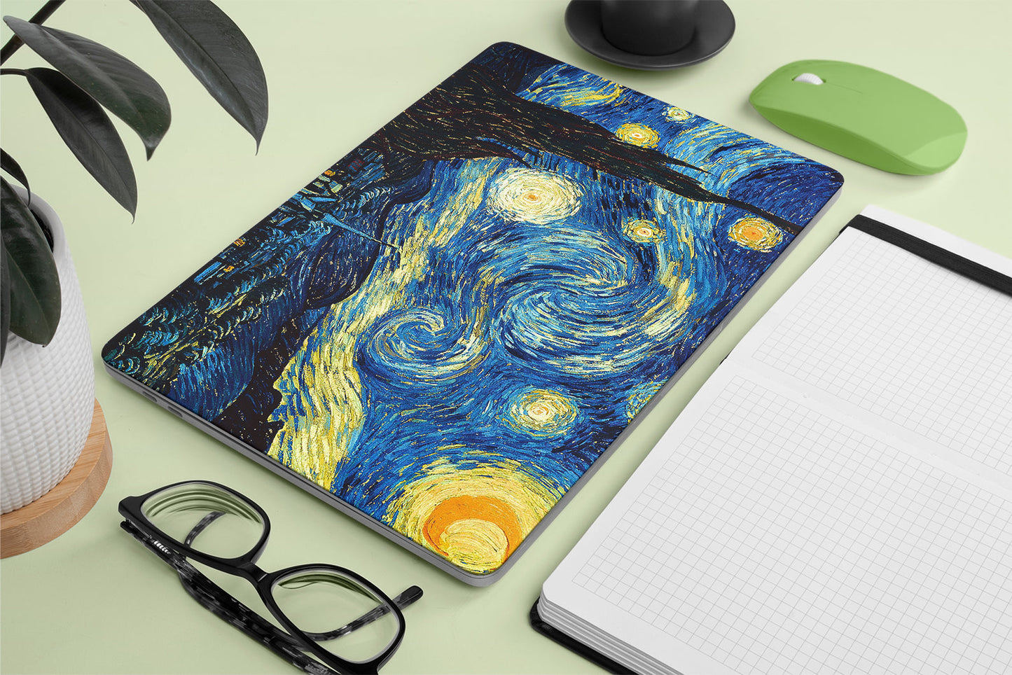 laptop skin with starry nights design