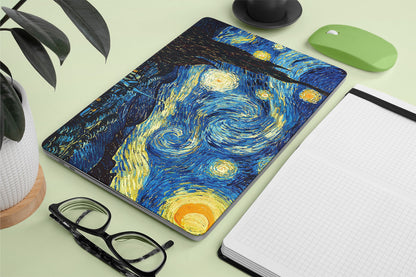 laptop skin with starry nights design