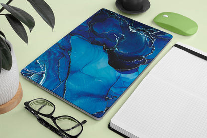 Sea Blue Marble Texture Macbook Skin