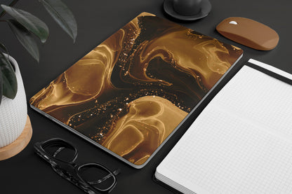 Golden Marble Textured Laptop Skin