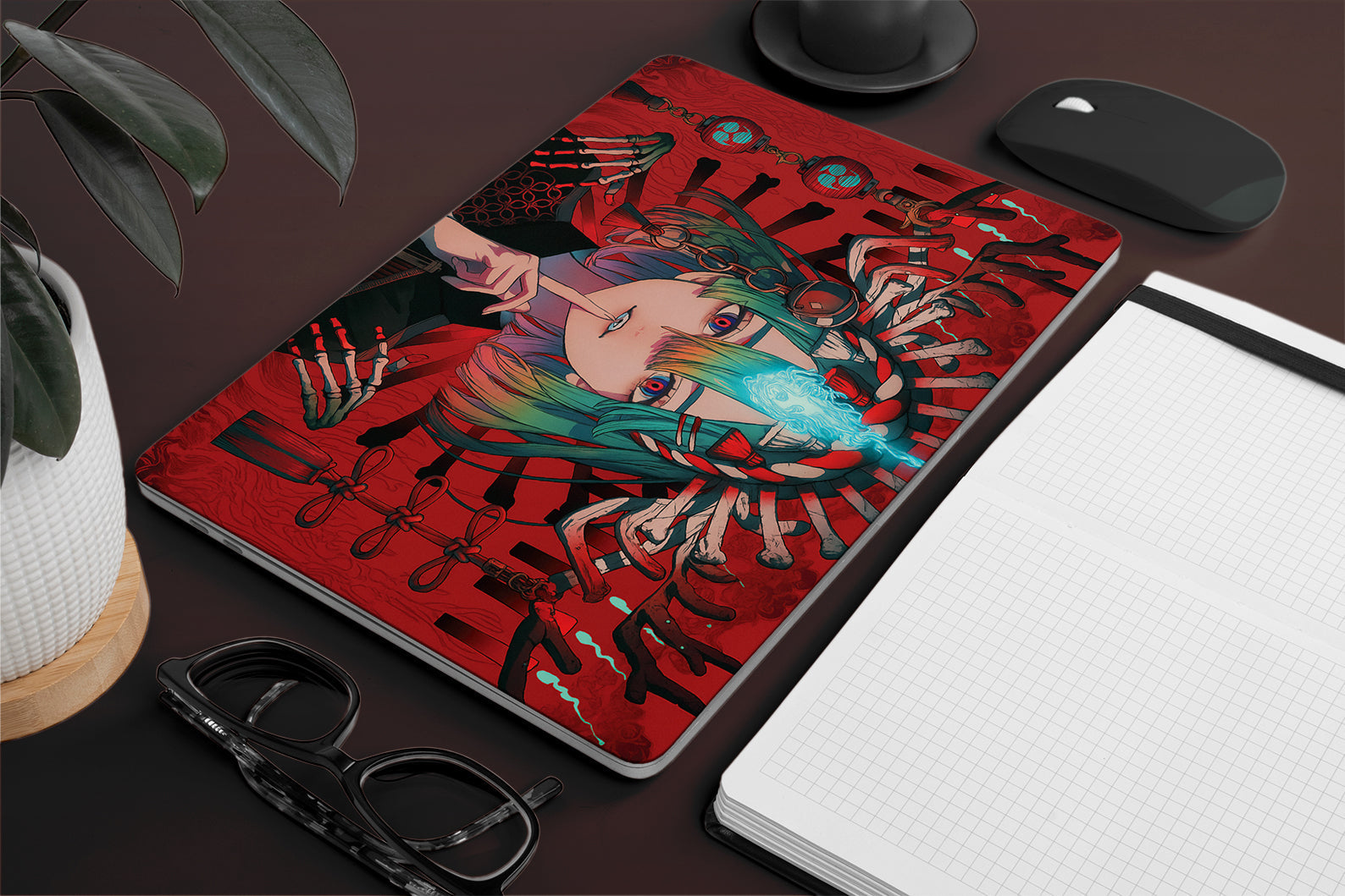 Laptop skin with anime girl design 