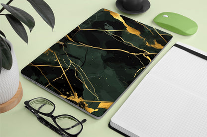Emerald Marble Textured Macbook Skins