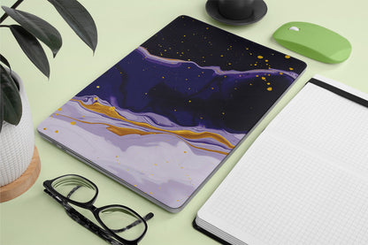 purple golden design laptop skin