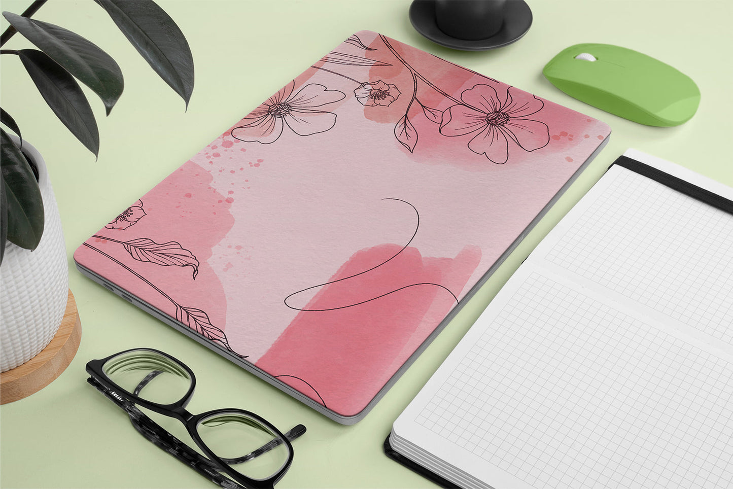 Pink Flower Theme Laptop Skins
