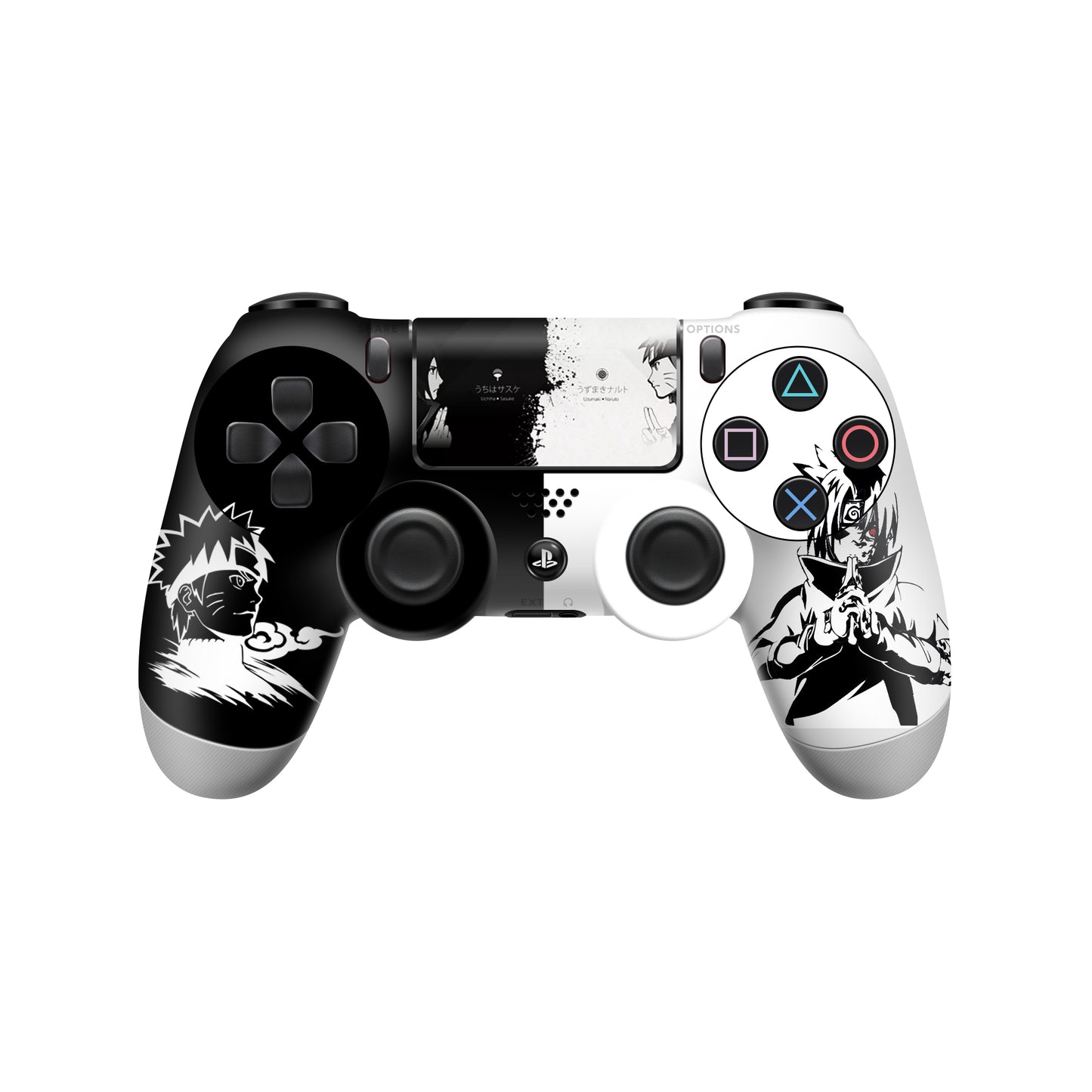 Ps4 Naruto and sasuke black and white 2 controller skins