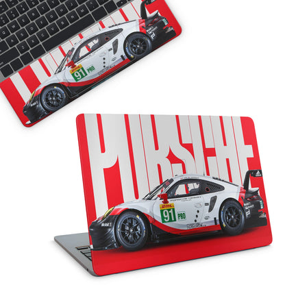 laptop skin with red porsche design 