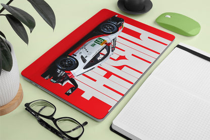 red porsche car design laptop skin