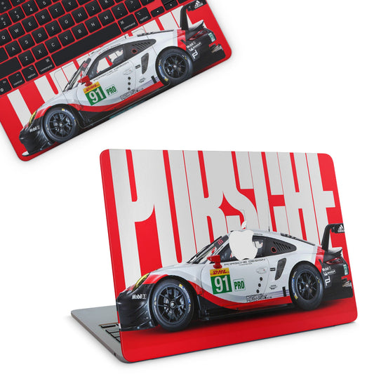 Macbook Skin - Porsche Car with red background