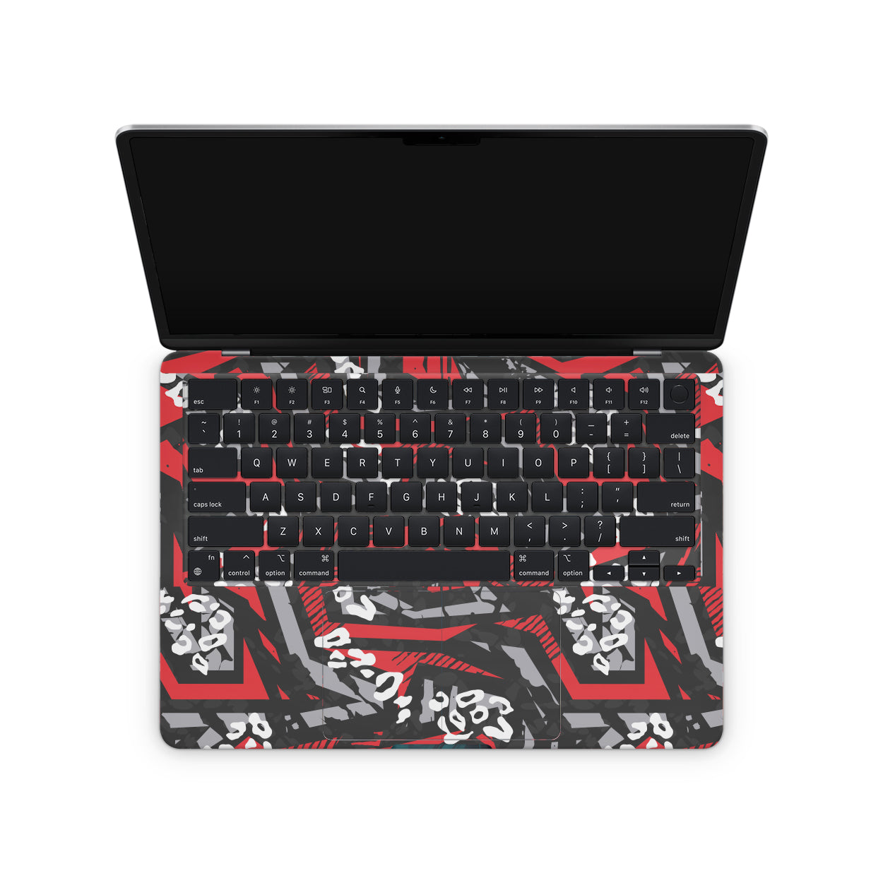 Macbook Skin - artistic red abstract pattern inside