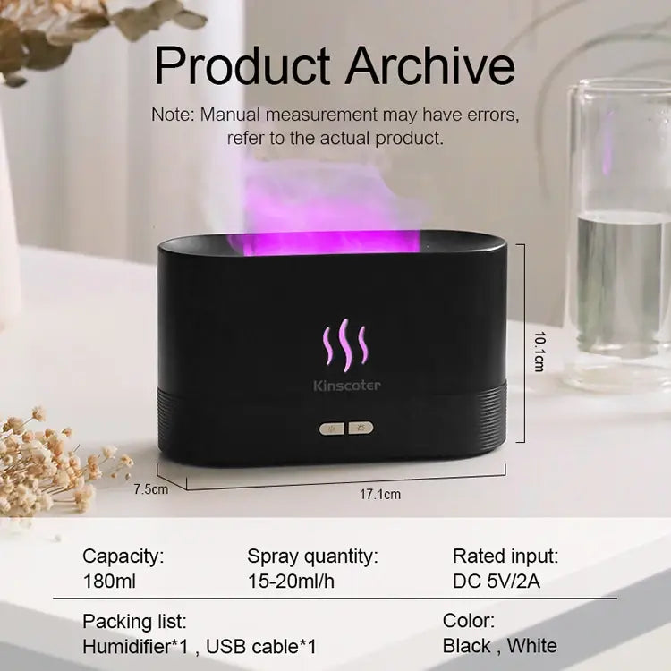 Kinscoter Aroma Diffuser Air Humidifier Ultrasonic Cool Mist Maker Fogger Led