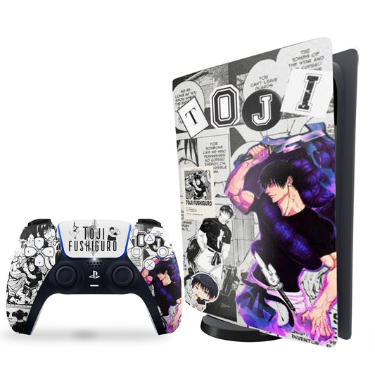 ps5 skin with jujutsu kaisen toji fushiguro manga design