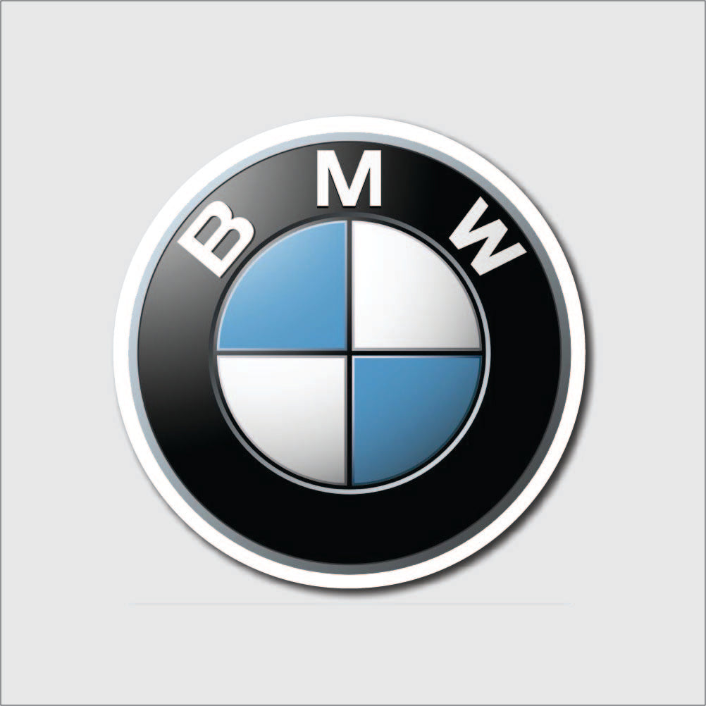 BMW logo on a gray background