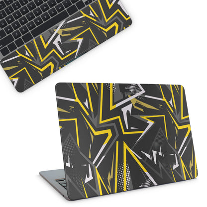 laptop skin with yellow abstract pattern design