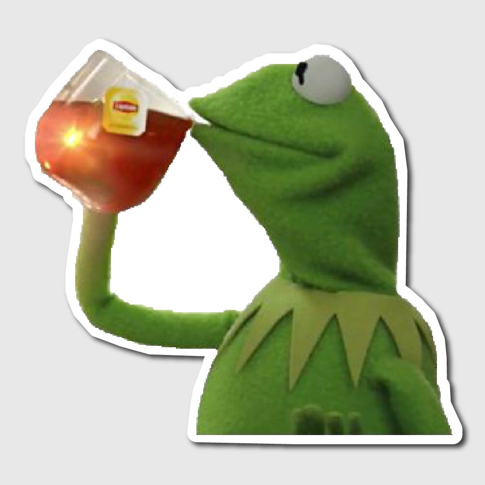 Kermit Drinking Tea Sticker