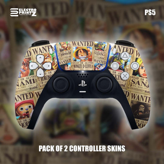 PS5 One Piece wanted Luffy Controller Skins 2x