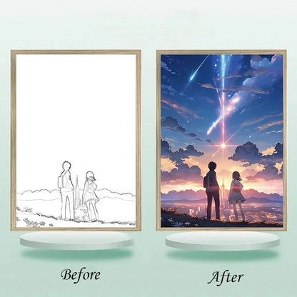 Anime characters light painting wooden frame LED - Style 2 - Gadget