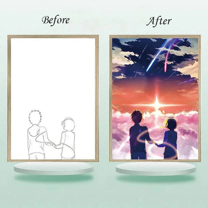 Anime characters light painting wooden frame LED - Style 4 - Gadget