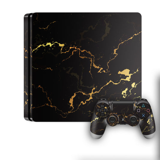 PS4-Gold-and-black-console-and-conroller-skin-combo 