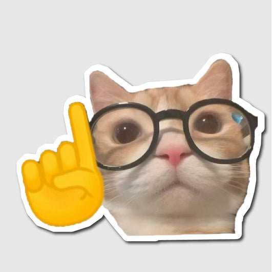 Nerd Cat Sticker