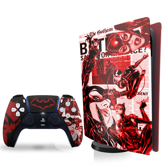 PS5 Catwoman Console and 2x Controller skin