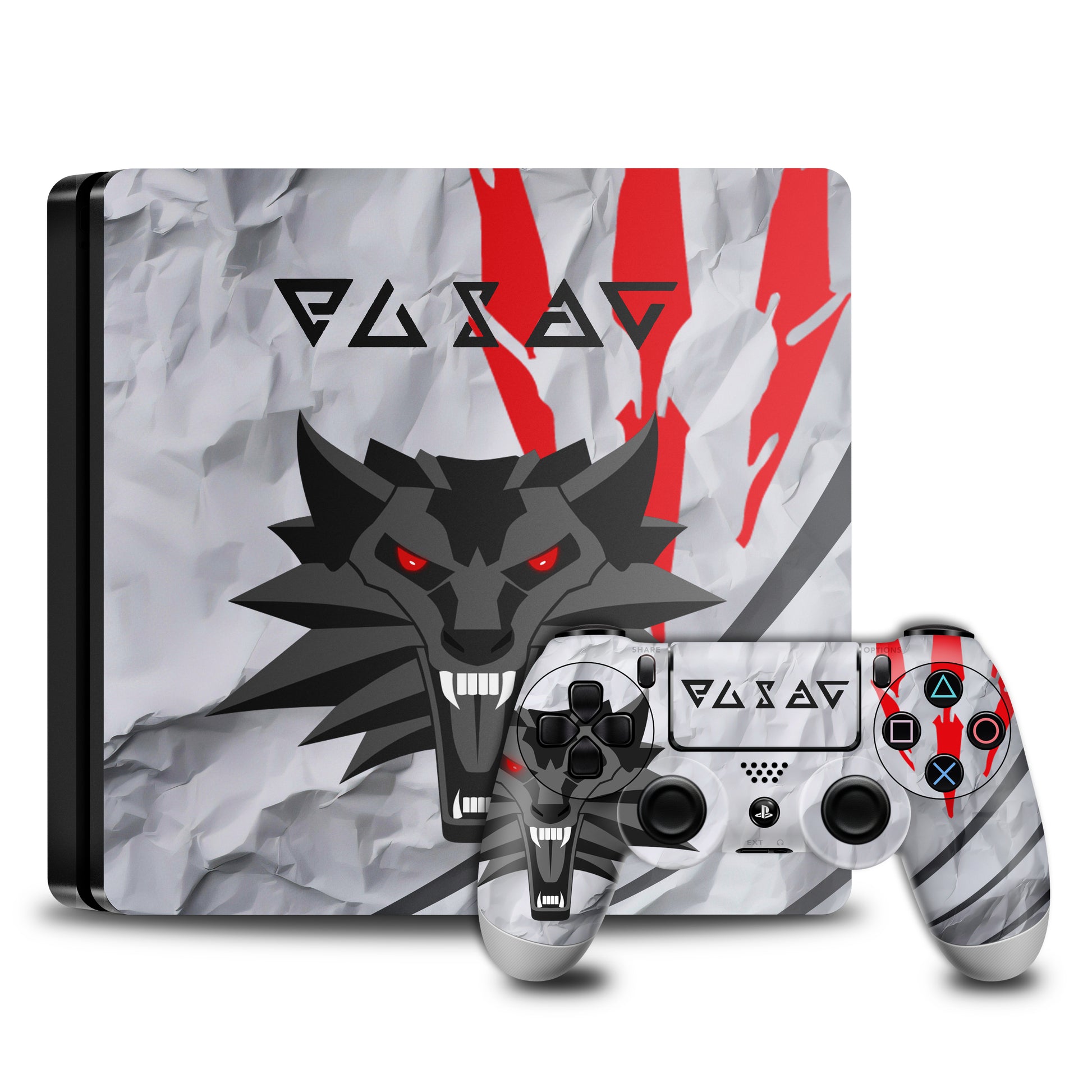 Ps4 Witcher 3 console and Controller skin Combo 