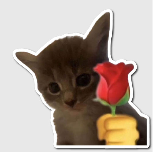 Rose Cat Sticker