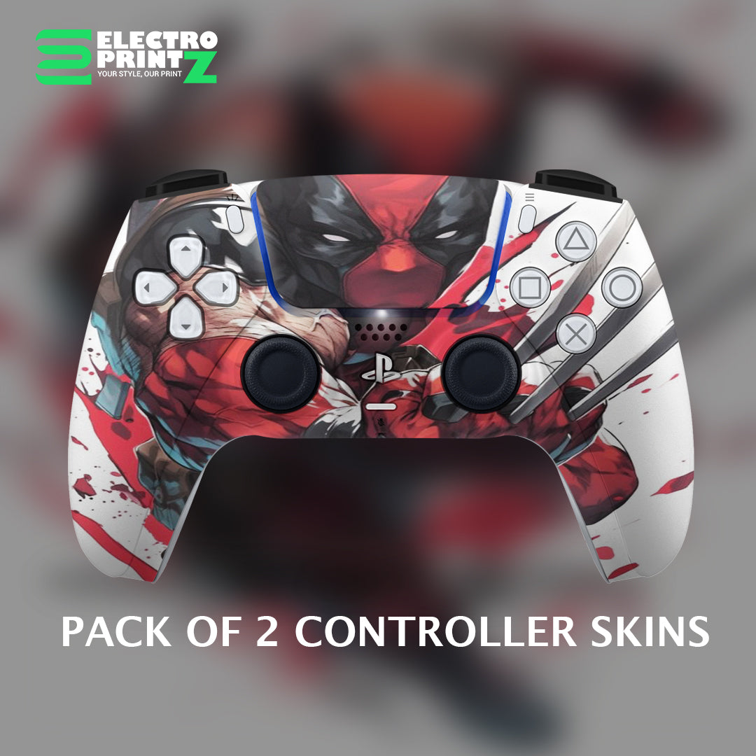 Deadpool ps5 controller Skin| Wraps | Covers - Marvel X2 - controller skins