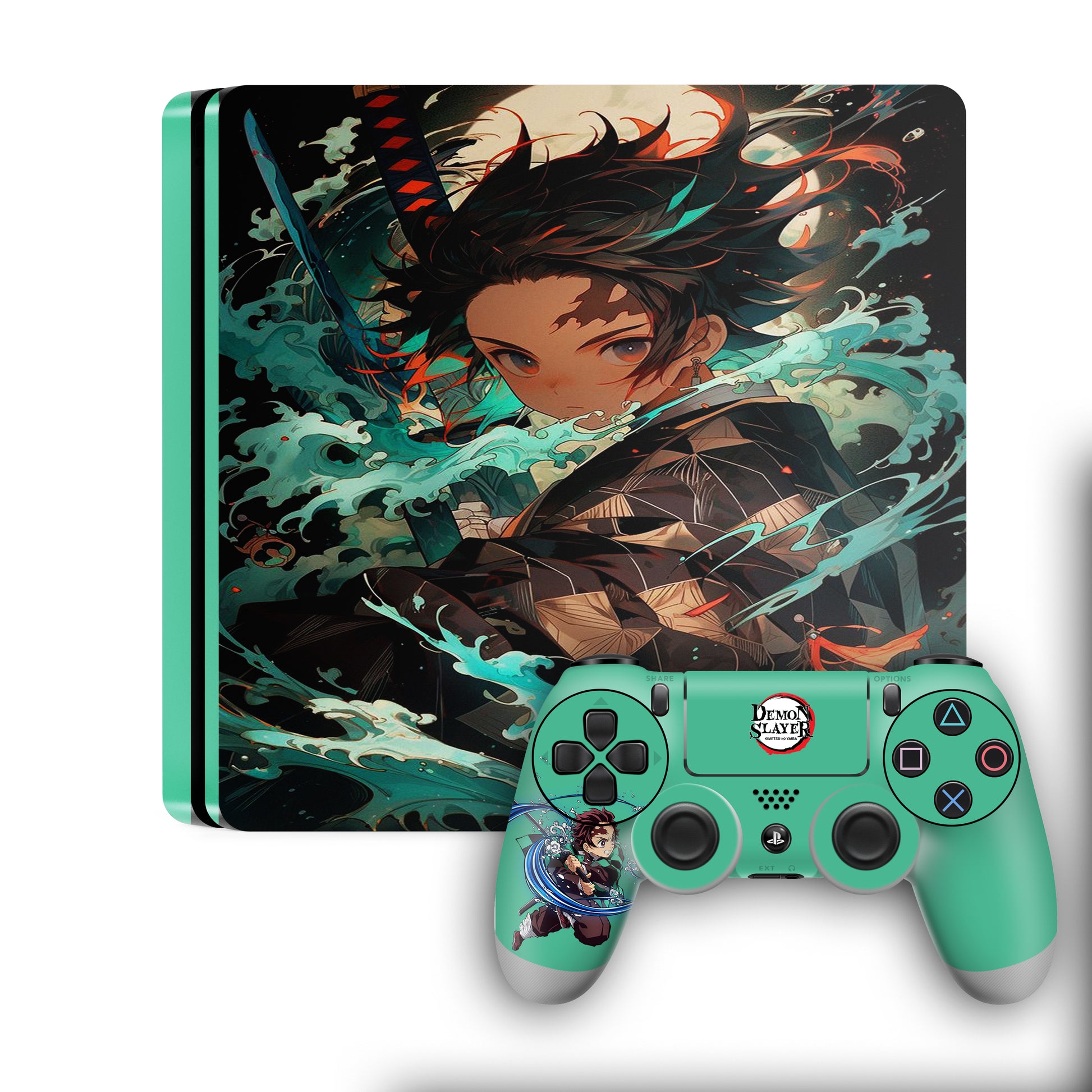 ps4-Console-and-controller-skin-combo-demon-slayer