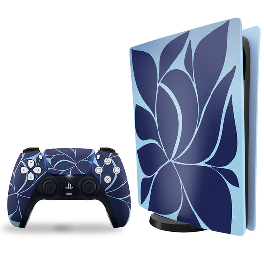 PS5 Peacock Blue Flower Combo Skins