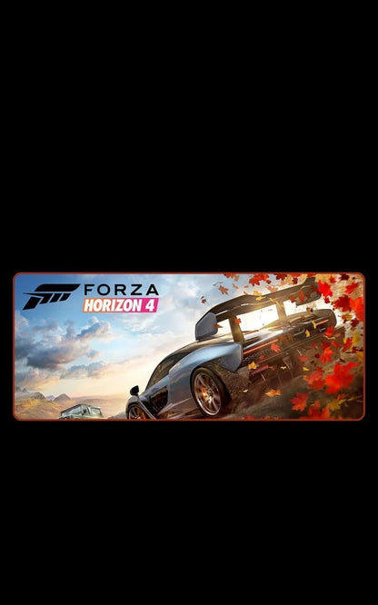 Forza Horizon 4 game cover with a car and scenic background