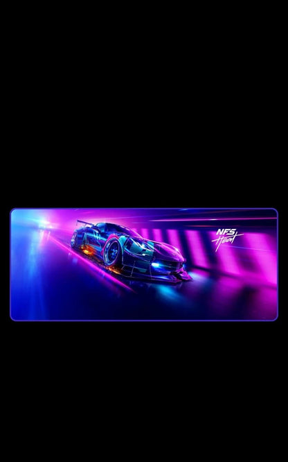 mousepads - Neon-themed car on a black background