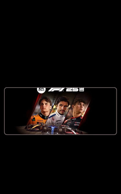 mousepads - Cover of 'F1 25' game with three drivers on a black background