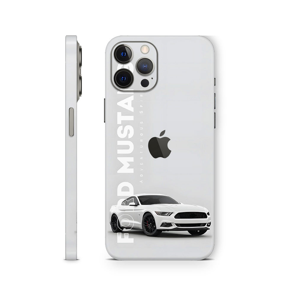 iphone skin with white ford mustang design