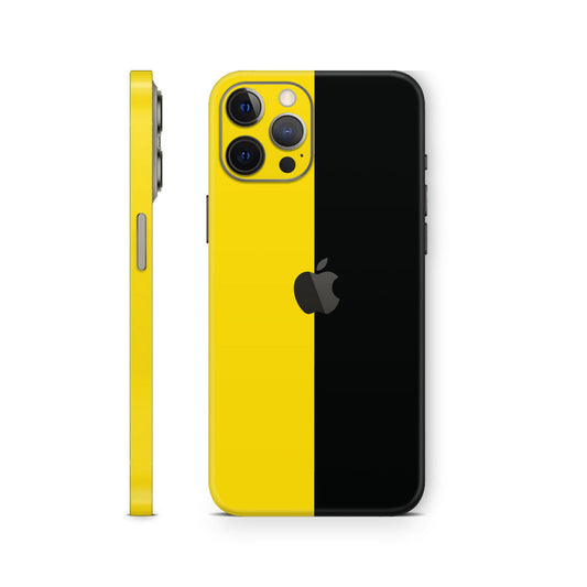 iphone skin with yellow and black monotone design