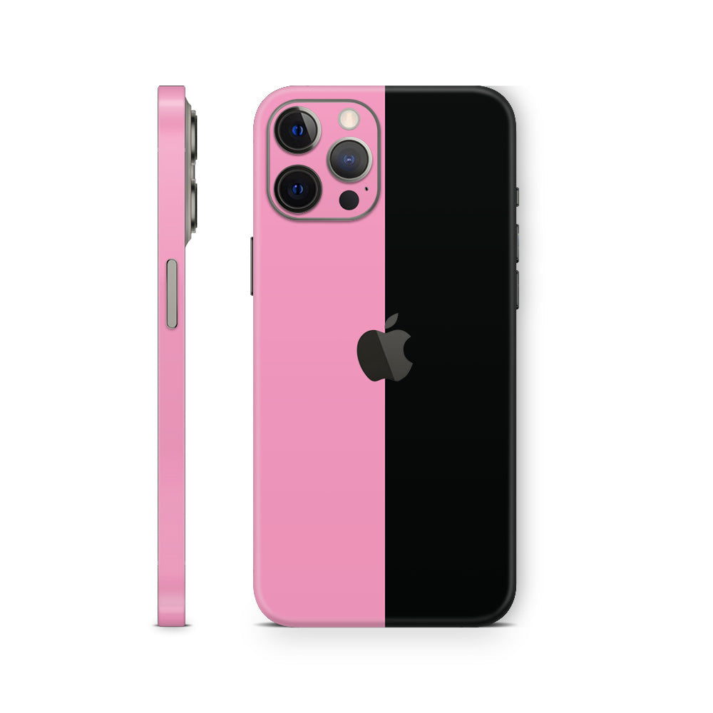 iphone skin with black and pink design