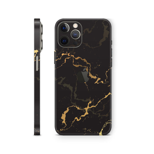 iphone skin with golden black marble texture