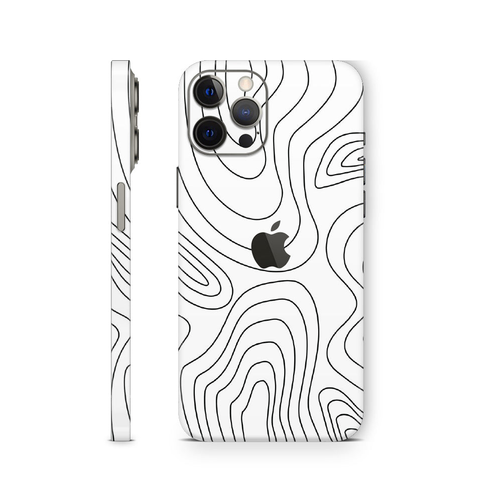 iphone skin with white abstract pattern design