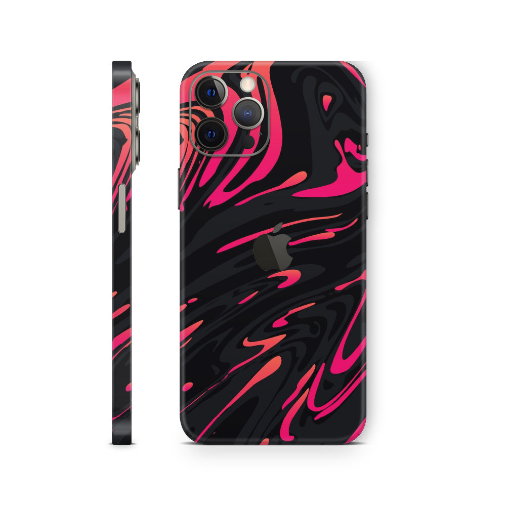 black and pink swirl pattern iphone skin