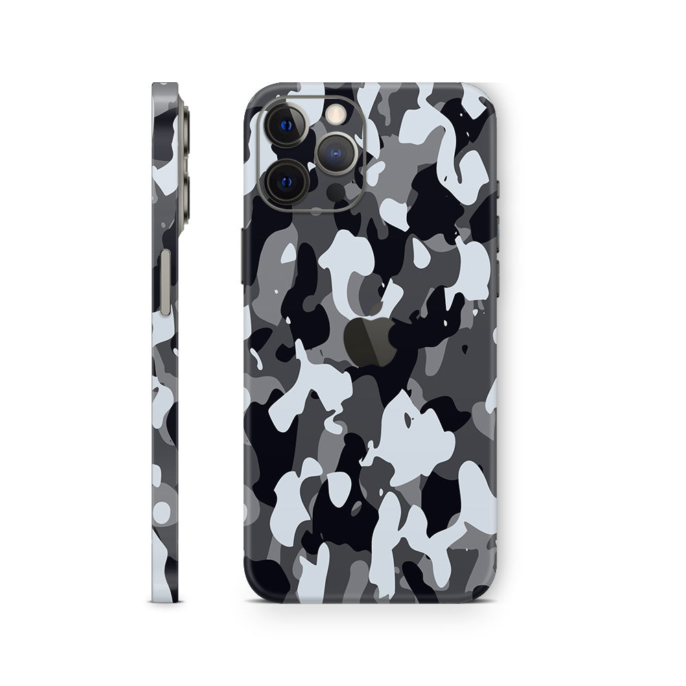 iphone skin with black camouflage design