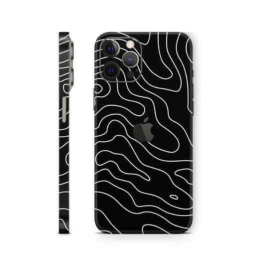 iphone skin with black abstract pattern design