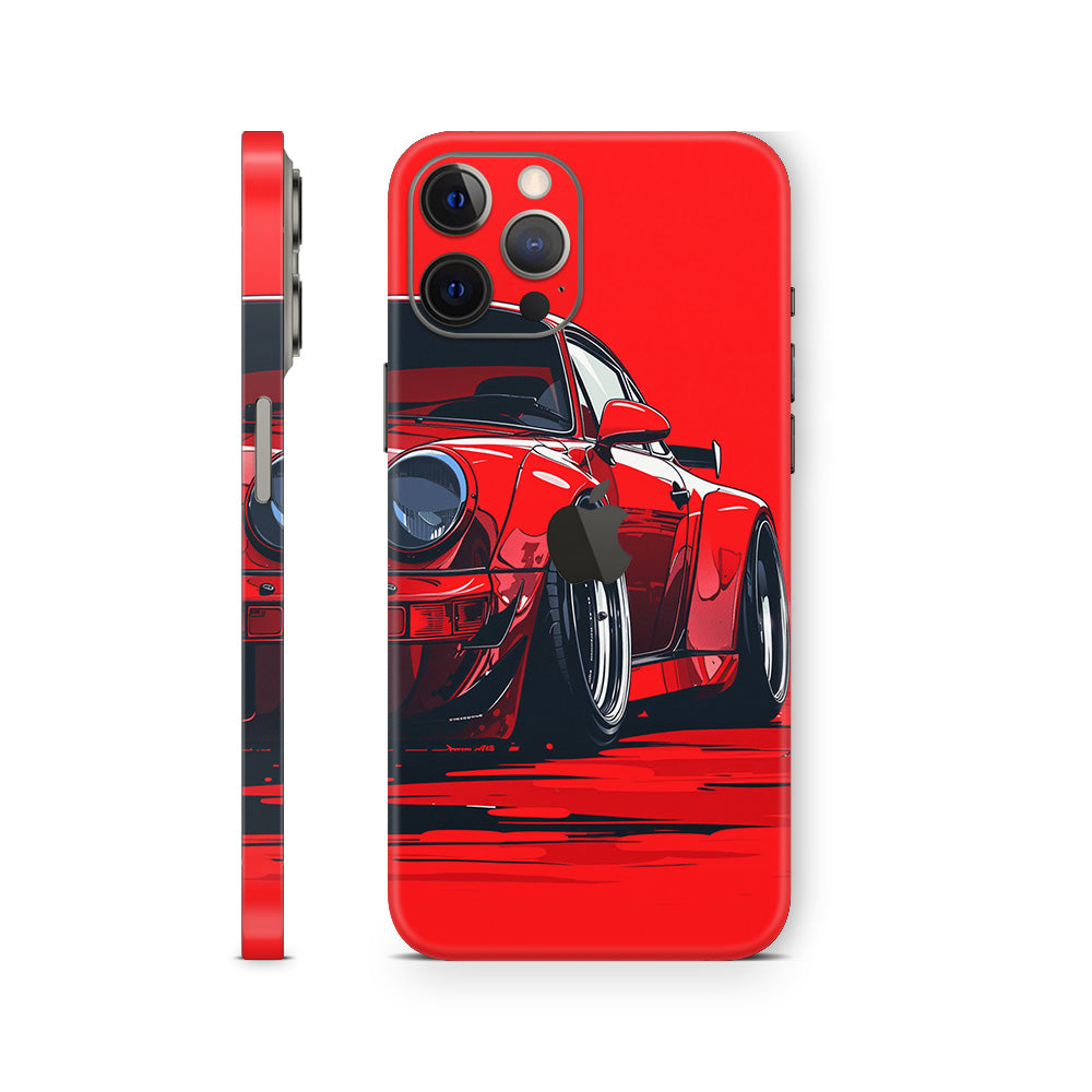 iphone skin with red porsche design