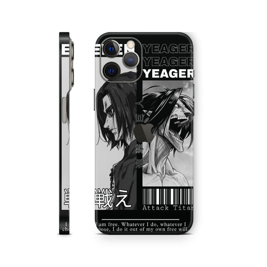 iphone skin with attack on titan anime eren yeager