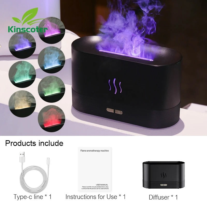 Kinscoter Aroma Diffuser Air Humidifier Ultrasonic Cool Mist Maker Fogger Led - black - Gadget