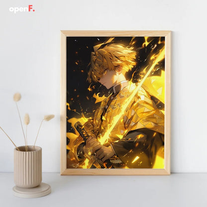 LED anime Demon killer light painting rechargeable photo wooden photo frame - Gadget