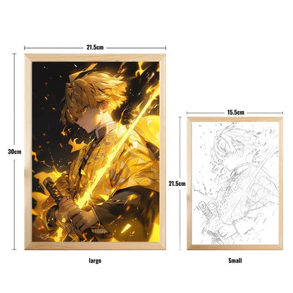 LED anime Demon killer light painting rechargeable photo wooden photo frame - Gadget