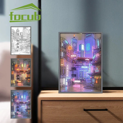 LED Light Up Painting Anime Wall Light Painting Decor - Gadget