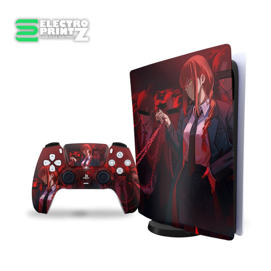ps5 skin - chainsaw man makima skin on console and controller