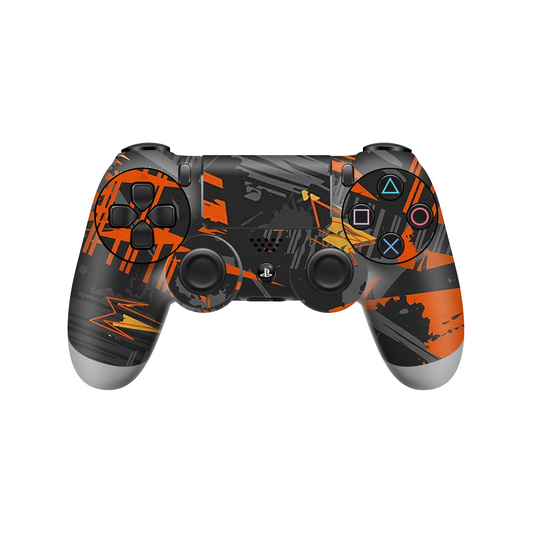 PS4-orange-and-black-camo-pattern-2x-controller-decals/skins